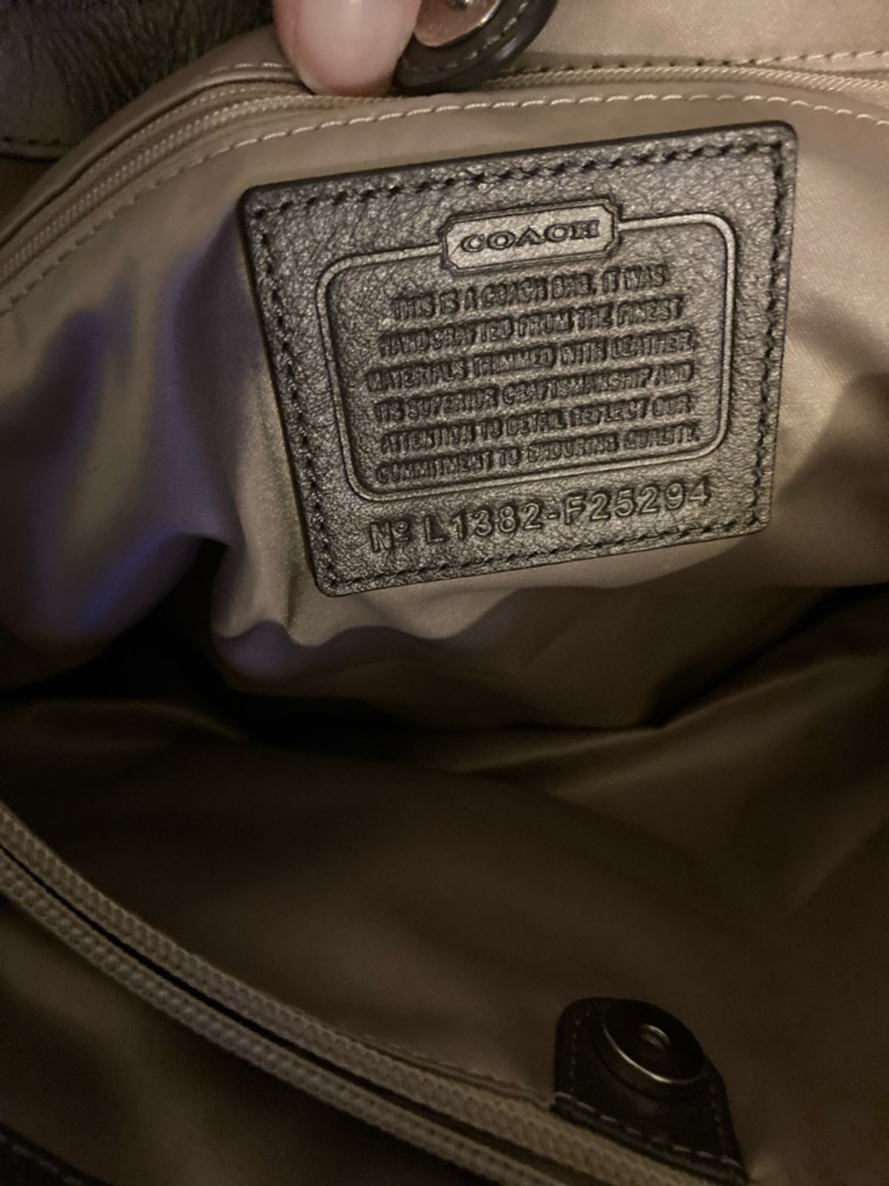 Coach Gray Signature Tote with Pewter Gray Trim - Picture 7 of 8
